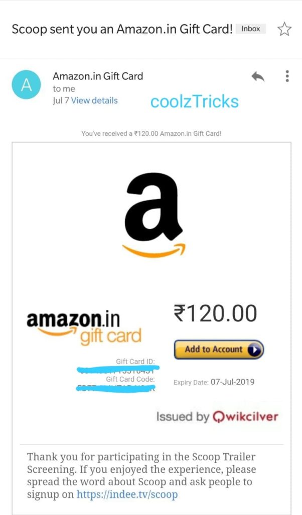 Scoop Offer -Give Feedback & Get Free Rs.120 Amazon Voucher