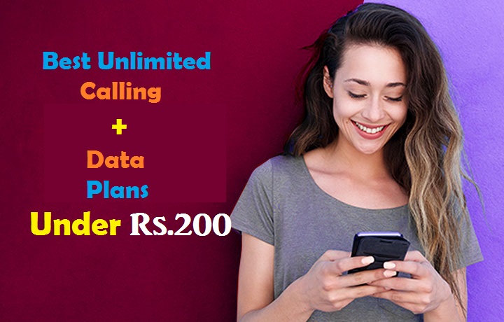 Best Unlimited Calling+Data Plans Under Rs.200 From All Operators