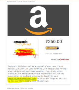 (Proof Added)Throbsocial -Refer 5 Friends & Get Rs.250 Amazon Voucher