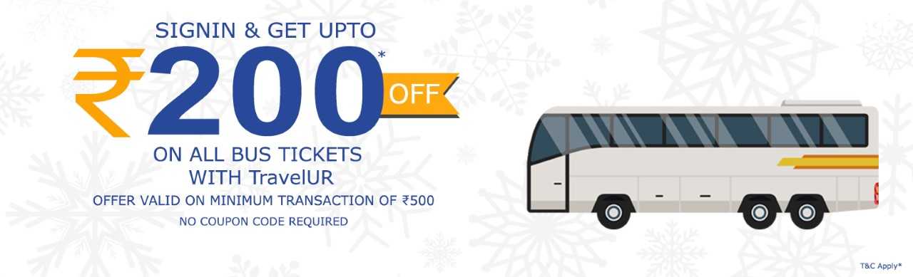 TravelUR Loot Offer - Signup & Get Rs.200 Off on All Bus Bookings