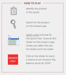(All Answers )Amazon Sports Fest - Guess & win Rs 2500
