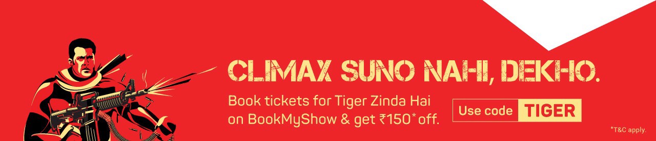 Tiger Zinda Hai Movie Ticket Offer-Flat 50%+50% Off On Bookmyshow.