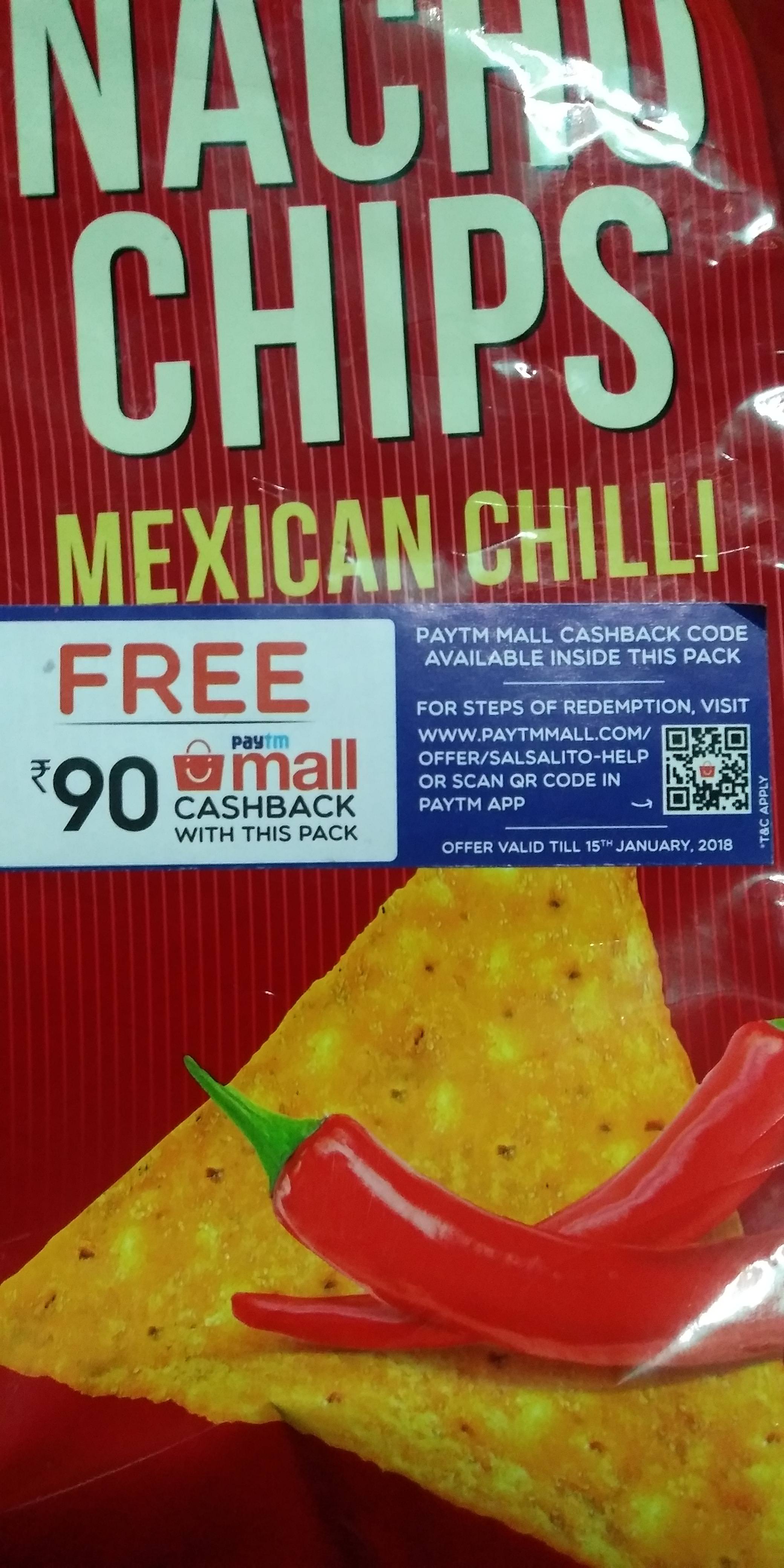 Nachos Chips Paytm Mall Offer: Get Free Rs.90 Cashback Coupon