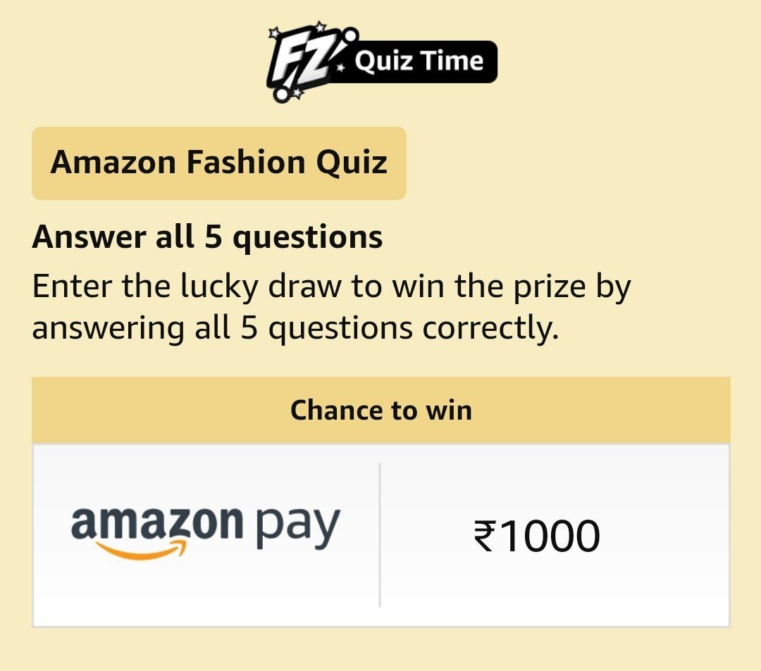 Amazon Fashion Quiz Answers