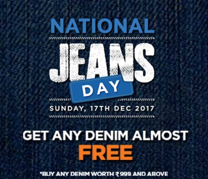Big Bazaar Loot- Any Denim Jeans Worth Rs.999 For Free(17th Dec)