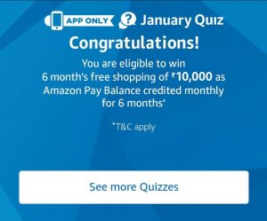(All Answers)Amazon January Quiz- Win 6 Months Free Shopping