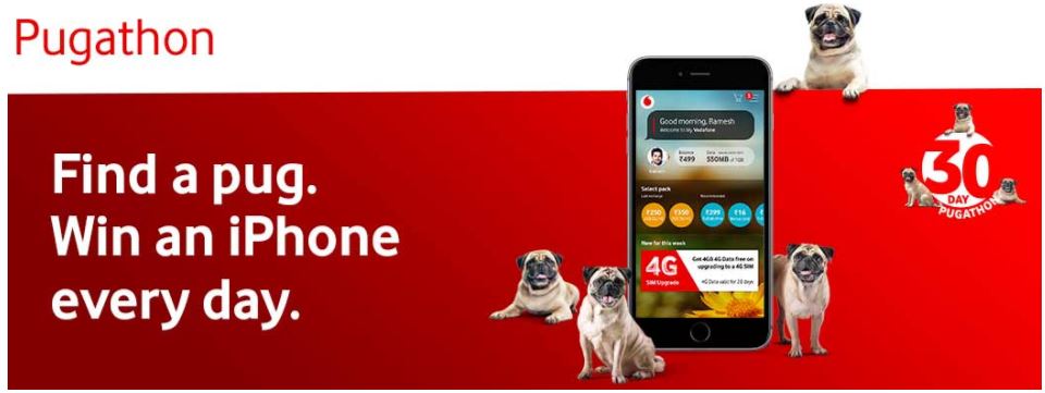 (All Locations) My Vodafone Pugathone- Find Pug & Win iPhone8