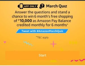 (All Answers) Amazon March Quiz - Answers & win Rs 10,000