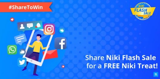 (Big) Niki App Flash Sale- Free services,Cashback,Assured Gifts & ₹50,000 Up for grabs!