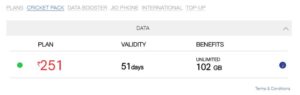 Jio 251 Cricket Plan- Daily 2GB Data For 51 Days+Free IPL Streaming