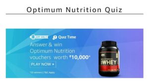 Amazon Optimum Nutrition Quiz Answers