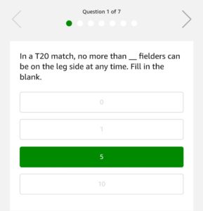 (All Answers) Amazon Cricket Quiz-Answer & Win Rs.20,000