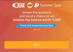 (All Answers)Amazon Summer Quiz - Answer & win Rs.5000