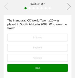 (All Answers) Amazon Cricket Quiz-Answer & Win Rs.20,000 (22nd April)