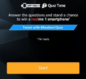 Amazon Realme 1 Quiz Answers