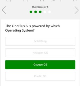 Amazon OnePlus 6 Quiz - Answer & Win OnePlus 6 Smartphone