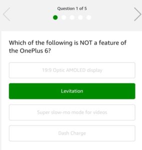 Amazon OnePlus 6 Quiz - Answer & Win OnePlus 6 Smartphone