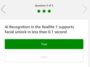 Amazon Realme Levels - Answer & win Realme Smartphone