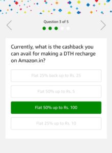 Amazon DTH Recharges Quiz - Answer & win Rs 5000