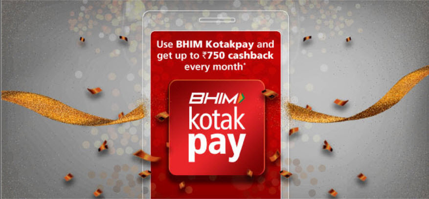 (Loot) BHIM KotakPay App Offer-Get Rs.25 Cashback on Each Txn(Earn Rs.750)