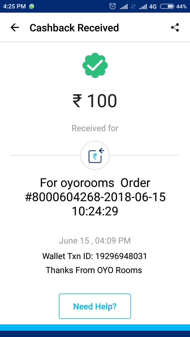 (Proof Added) OYO-Refer 2 Friends Get Rs.100 PayTM Cash+Rs.1000 OYO Cash