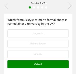 (All Answers) Amazon International Fashion Quiz-Win Rs.5000
