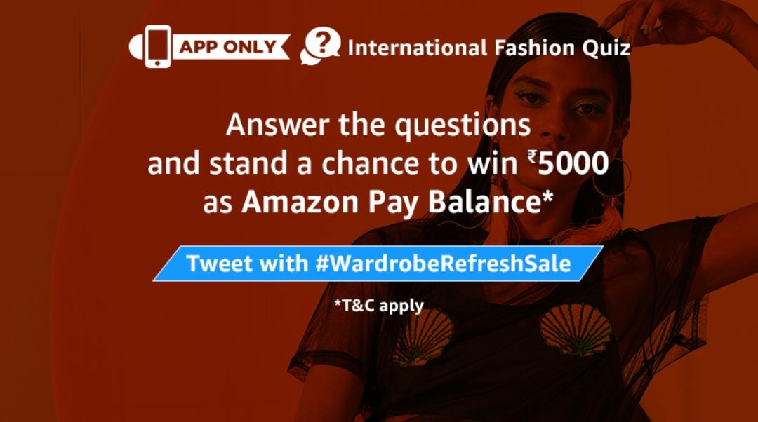 (All Answers) Amazon International Fashion Quiz-Win Rs.5000