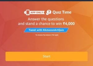 (All Answers) Amazon Art Quiz - Answer and Win Rs 4000