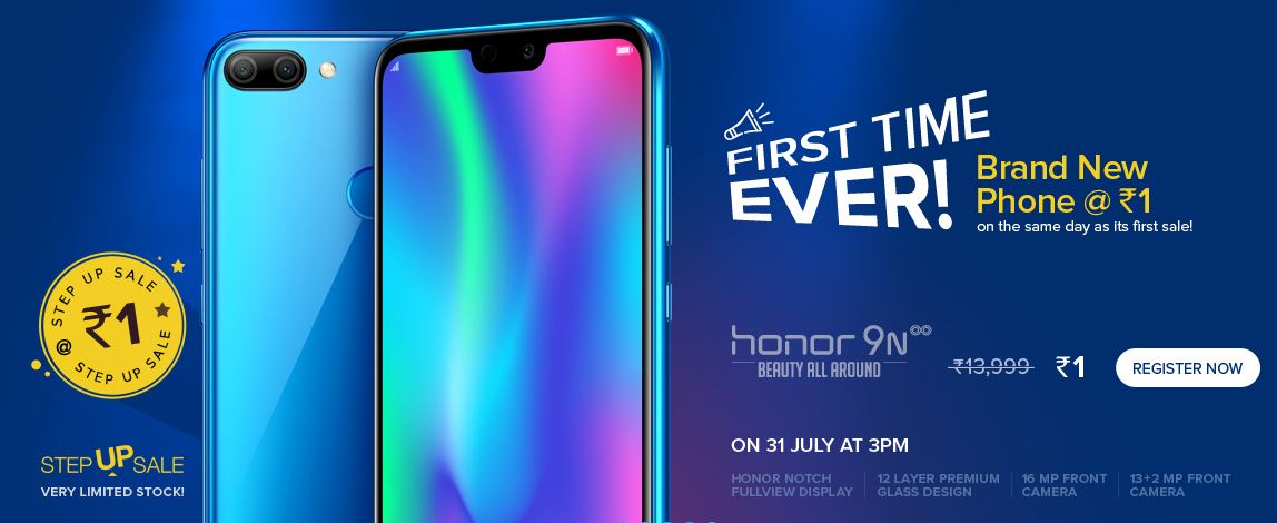 Honor Rs.1 Flash Sale - Buy Honor 9N In Just Rs.1(Next Sale)