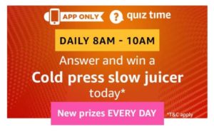 (Answers Added)Amazon Usha Cold Press Slow Juicer Quiz Answers