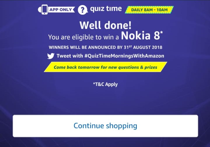 Amazon Nokia 8 Quiz Answers
