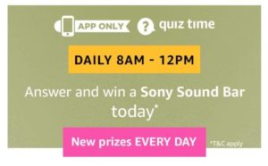 (All Answers) Amazon Sony Quiz - Answer and Win Sony Sound Bar Home Theatre