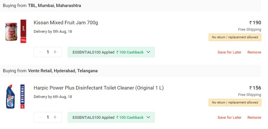 (Loot) PayTM Mall Big Loot - Order 2 Items In Just Rs.100