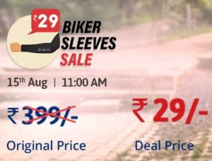 Droom Biker Sleeves Flash Sale- Get Sleeves In Just Rs.29