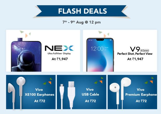 Vivo Freedom Sale- Vivo Nex , V9 In Just ₹1947 , HeadPhones In ₹72