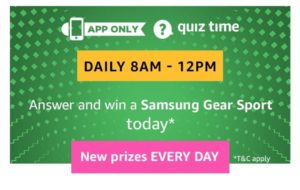 Amazon Samsung Gear Sport Quiz Answers