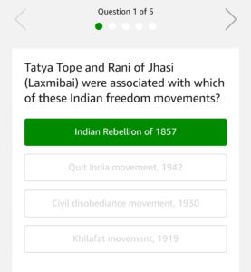 Amazon Freedom Quiz – Answer & Win Rs.5000