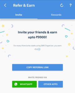 (Loot Lo) SMS Organiser App-Rs.30 Amazon Voucher On Each Refer