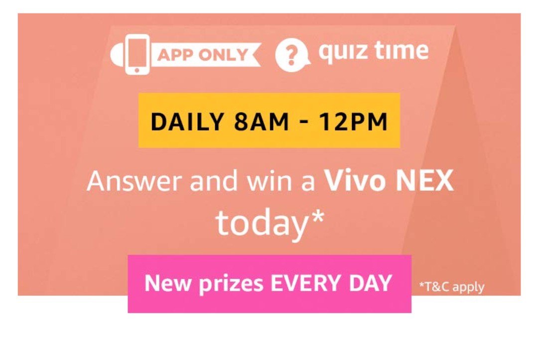 Amazon Vivo Nex Quiz Answers