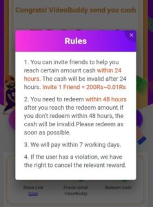 VideoBuddy Refer Earn Free PayTM cash