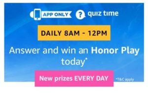 Amazon Honor Play Quiz Answers