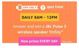 Amazon JBL Pulse 3 Wireless Speakers Quiz Answers