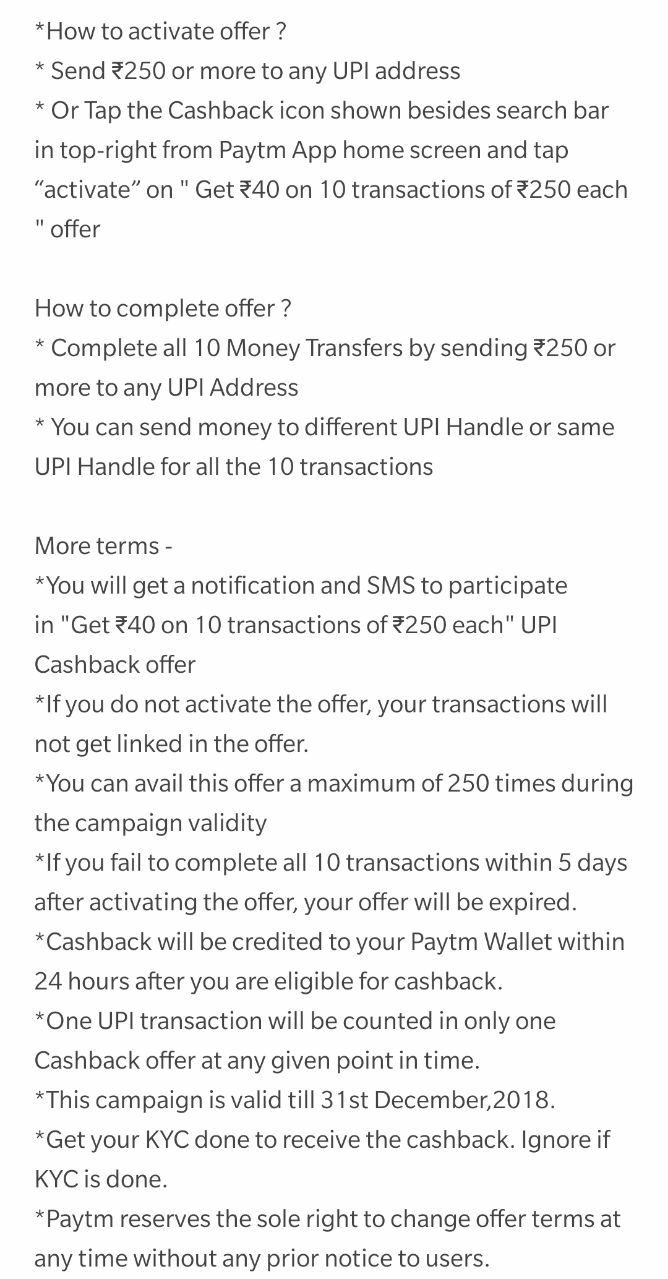 (Loot) Get Free Rs.10000 In Cash From PayTM "10 pe 40 UPI Offer"