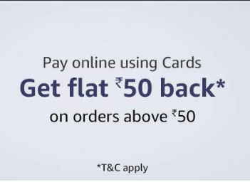 Amazon 100% Cashback Offer - Shop and Pay via debit/credit cards