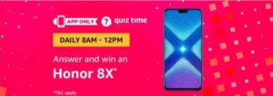 (All Answers) Amazon Quiz Time - Answer and Win Honor 8x