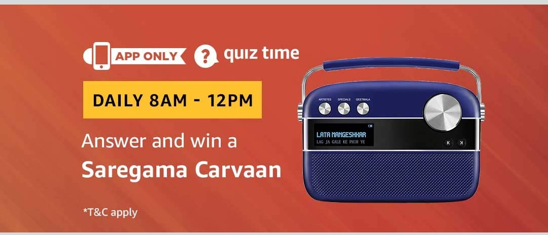 Amazon Quiz Time Daily - Today's Answer of Saregama Carvaan