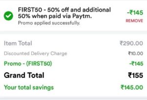 promo code for new user in zomato