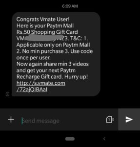 (Loot) VMate App - Get Free Rs.170 PayTM Vouchers On Video Share