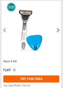 (Looto) LetsShave Kit Of Razor Handle+1 Blade+Travel Cap for Free 