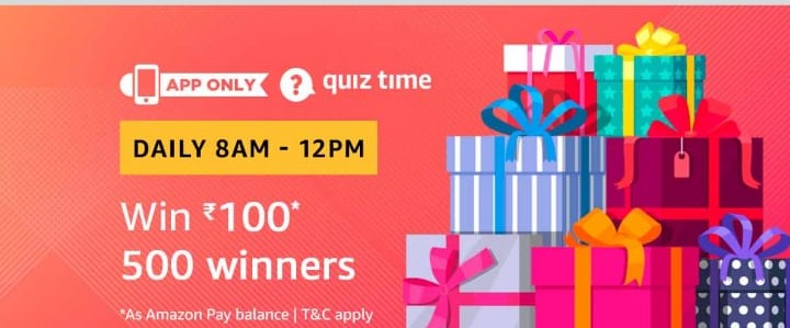 Amazon 27th December Quiz Answer- Free Rs.100